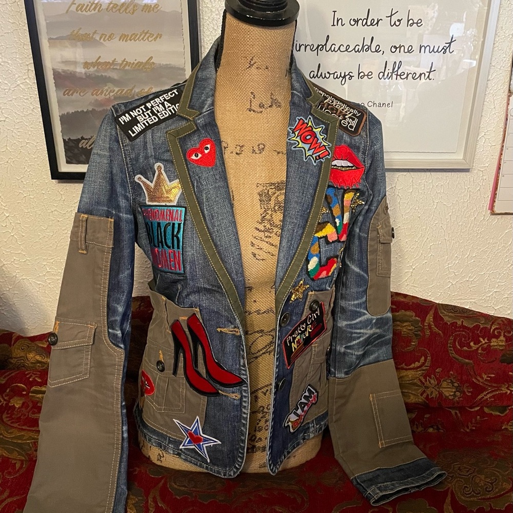 Moschino Stylish Denim Patchwork Jacket